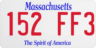 MA license plate 152FF3