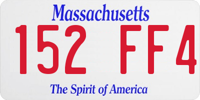 MA license plate 152FF4