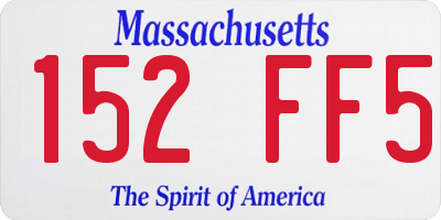 MA license plate 152FF5