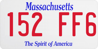MA license plate 152FF6
