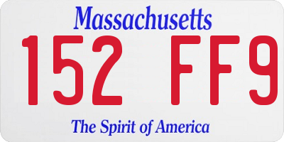 MA license plate 152FF9