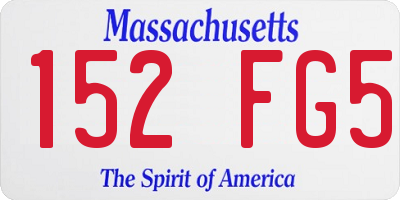 MA license plate 152FG5