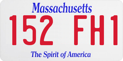 MA license plate 152FH1