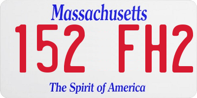 MA license plate 152FH2