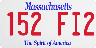 MA license plate 152FI2
