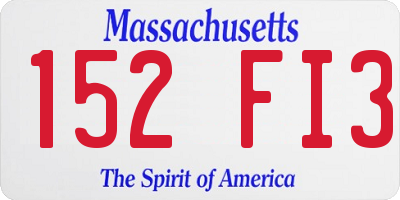 MA license plate 152FI3