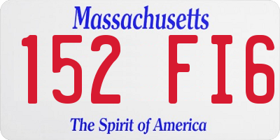MA license plate 152FI6
