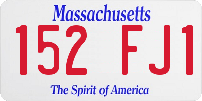 MA license plate 152FJ1