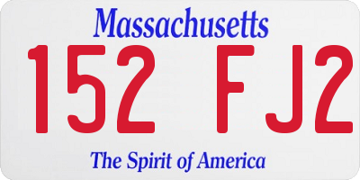 MA license plate 152FJ2
