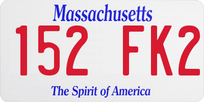 MA license plate 152FK2