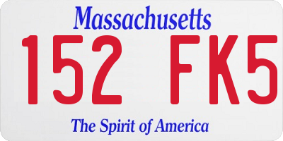 MA license plate 152FK5
