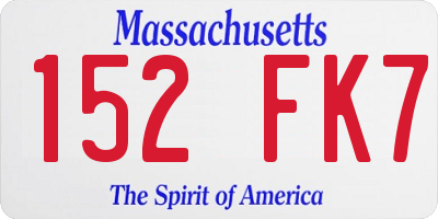 MA license plate 152FK7