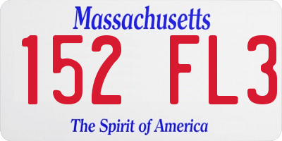 MA license plate 152FL3