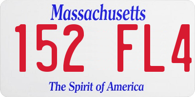 MA license plate 152FL4