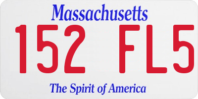 MA license plate 152FL5