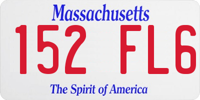 MA license plate 152FL6