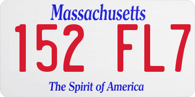 MA license plate 152FL7