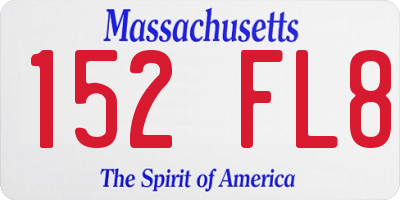 MA license plate 152FL8