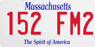 MA license plate 152FM2