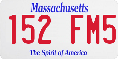 MA license plate 152FM5