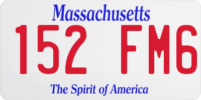MA license plate 152FM6