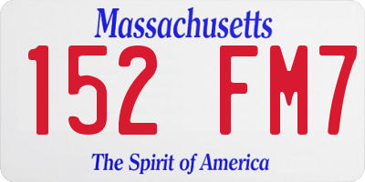 MA license plate 152FM7