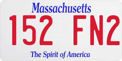 MA license plate 152FN2