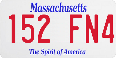 MA license plate 152FN4