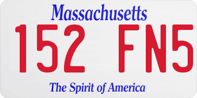 MA license plate 152FN5
