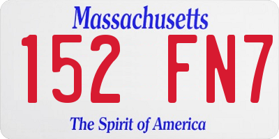 MA license plate 152FN7