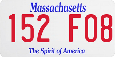 MA license plate 152FO8