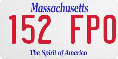 MA license plate 152FP0