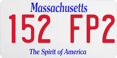 MA license plate 152FP2