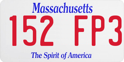 MA license plate 152FP3