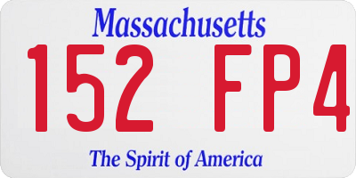 MA license plate 152FP4