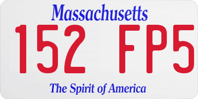 MA license plate 152FP5
