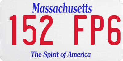MA license plate 152FP6