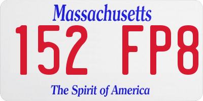 MA license plate 152FP8