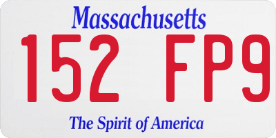 MA license plate 152FP9