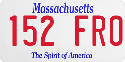 MA license plate 152FR0