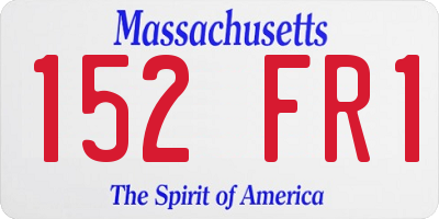 MA license plate 152FR1
