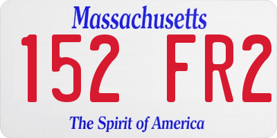 MA license plate 152FR2