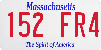 MA license plate 152FR4