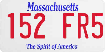 MA license plate 152FR5