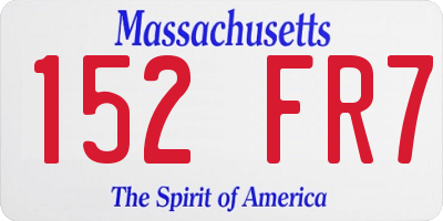 MA license plate 152FR7
