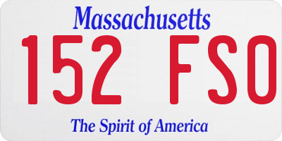 MA license plate 152FS0
