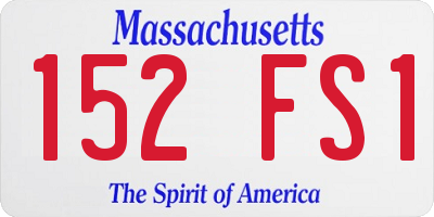 MA license plate 152FS1