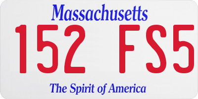 MA license plate 152FS5