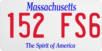 MA license plate 152FS6