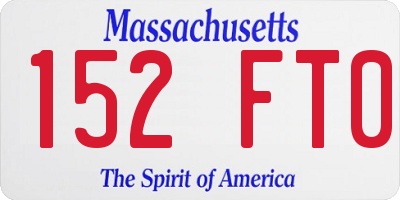 MA license plate 152FT0